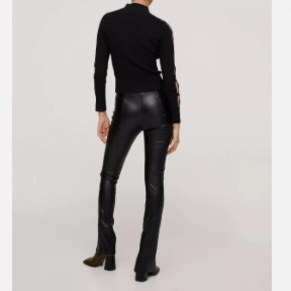 MANGO Women's Leather-Effect Leggings with Split Hems Size S - Picture 2 of 16
